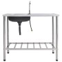 Campingspüle mit einem Becken und Wasserhahn aus Edelstahl von vidaXL, Sinkt - Ref: Foro24-151214, Preis: 227,19 €, Rabatt: %