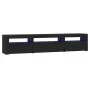 TV cabinet with LED lights black 195x35x40 cm by vidaXL, TV Furniture - Ref: Foro24-3152739, Price: 166,35 €, Discount: %