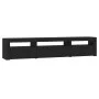 TV cabinet with LED lights black 195x35x40 cm by vidaXL, TV Furniture - Ref: Foro24-3152739, Price: 166,35 €, Discount: %