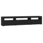 TV-Schrank mit LED-Leuchten schwarz 195x35x40 cm von vidaXL, TV-Möbel - Ref: Foro24-3152739, Preis: 154,81 €, Rabatt: %