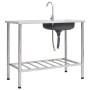 Campingspüle mit einem Becken und Wasserhahn aus Edelstahl von vidaXL, Sinkt - Ref: Foro24-151214, Preis: 227,19 €, Rabatt: %