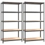 Shelving 5 levels 2 units anthracite gray steel and plywood by vidaXL, Industrial shelving - Ref: Foro24-3154215, Price: 156,...