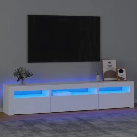 Mueble de TV con luces LED blanco 195x35x40 cm de vidaXL, Muebles TV - Ref: Foro24-3152738, Precio: 161,57 €, Descuento: %