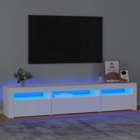 TV-Schrank mit weißen LED-Leuchten 195x35x40 cm von vidaXL, TV-Möbel - Ref: Foro24-3152738, Preis: 161,57 €, Rabatt: %