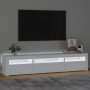 TV-Schrank mit weißen LED-Leuchten 195x35x40 cm von vidaXL, TV-Möbel - Ref: Foro24-3152738, Preis: 150,63 €, Rabatt: %