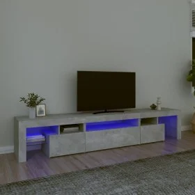 TV stand with LED lights in concrete gray, 215x36.5x40 cm by vidaXL, TV Furniture - Ref: Foro24-3152797, Price: 134,70 €, Dis...