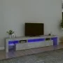 TV-Möbel mit betongrauen LED-Leuchten 215x36,5x40 cm von vidaXL, TV-Möbel - Ref: Foro24-3152797, Preis: 134,70 €, Rabatt: %