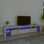 TV-Möbel mit betongrauen LED-Leuchten 215x36,5x40 cm von vidaXL, TV-Möbel - Ref: Foro24-3152797, Preis: 132,31 €, Rabatt: %