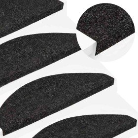 Alfombrilla autoadhesiva de escalera 15 uds 65x22,5x3,5 cm