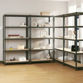 Shelving 5 levels 4 units anthracite gray steel and plywood by vidaXL, Industrial shelving - Ref: Foro24-3154217, Price: 310,...