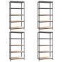 Shelving 5 levels 4 units anthracite gray steel and plywood by vidaXL, Industrial shelving - Ref: Foro24-3154217, Price: 322,...