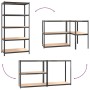 Shelving 5 levels 4 units anthracite gray steel and plywood by vidaXL, Industrial shelving - Ref: Foro24-3154217, Price: 322,...