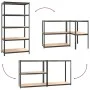 Shelving 5 levels 4 units anthracite gray steel and plywood by vidaXL, Industrial shelving - Ref: Foro24-3154217, Price: 310,...