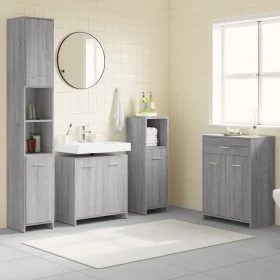 Badezimmermöbel-Set, 4-teilig, sonomagraues Sperrholz von vidaXL, Badezimmermöbel - Ref: Foro24-3154410, Preis: 234,30 €, Rab...