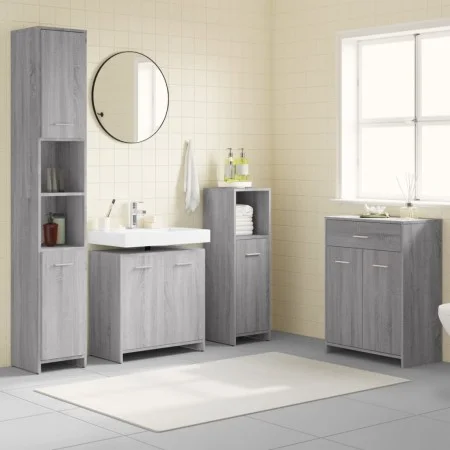Bathroom furniture set 4 pieces sonoma gray plywood by vidaXL, Bathroom furniture - Ref: Foro24-3154410, Price: 234,30 €, Dis...