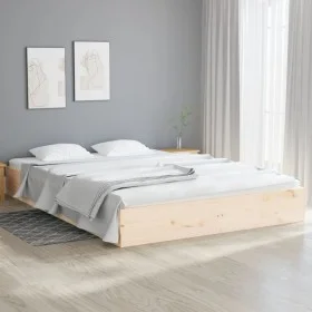 Solid wood bed frame 120x200 cm by vidaXL, Beds and slatted bases - Ref: Foro24-820047, Price: 100,05 €, Discount: %