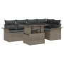 Conjunto de sofá de jardín con cojín 6 pcs Gris Poliratán