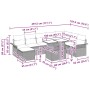 Conjunto de sofá de jardín con cojín 9 pcs Gris Claro