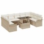Conjunto de sofá de jardín Manual 10 pcs Beige 100 x 55 x 73 cm