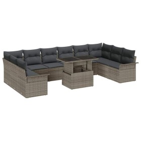 Conjunto de sofá de jardín Manual 11 pcs Gris 100 x 55 x 73 cm