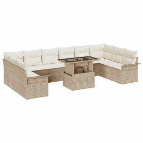 Conjunto de sofá de jardín Manual 11 pcs Beige 100 x 55 x 73 cm