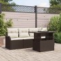 Conjunto de sofá de jardín Manual 5 pcs Marrón 100 x 55 x 73 cm