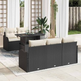 Conjunto de sofá de jardín Manual 6 pcs Negro 100 x 55 x 73 cm