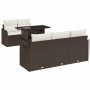Conjunto de sofá de jardín Manual 6 pcs Marrón 100 x 55 x 73 cm