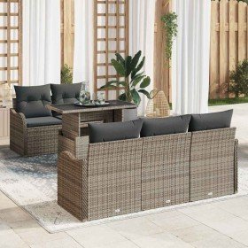 Conjunto de sofá de jardín Manual 6 pcs Gris 100 x 55 x 73 cm