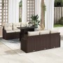 Conjunto de sofá de jardín Manual 7 pcs Marrón 100 x 55 x 73 cm