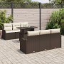 Conjunto de sofá de jardín Manual 7 pcs Marrón 100 x 55 x 73 cm