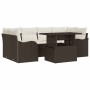 Conjunto de sofá de jardín Manual 7 pcs Marrón 100 x 55 x 73 cm