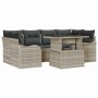 Conjunto de sofá de jardín 7 pcs Gris claro 100 x 55 x 73 cm