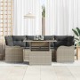 Conjunto de sofá de jardín 7 pcs Gris claro 100 x 55 x 73 cm