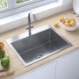 Handgefertigte Küchenspüle aus Edelstahl von vidaXL, Sinkt - Ref: Foro24-51512, Preis: 113,05 €, Rabatt: %