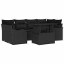 Conjunto de sofá de jardín Manual 7 pcs Negro 100 x 55 x 73 cm