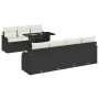 Conjunto de sofá de jardín Manual 8 pcs Negro 100 x 55 x 73 cm
