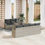 Conjunto de sofá de jardín 8 pcs Gris claro 100 x 55 x 73 cm