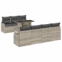 Conjunto de sofá de jardín 8 pcs Gris claro 100 x 55 x 73 cm