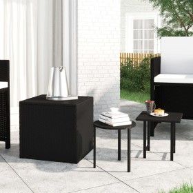 Side tables 3 pieces black synthetic rattan by vidaXL, Side tables - Ref: Foro24-319386, Price: 47,03 €, Discount: %