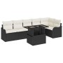 Conjunto de sofá de jardín Manual 7 pcs Negro 100 x 55 x 73 cm