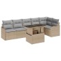 Conjunto de sofá de jardín Manual 7 pcs Beige 100 x 55 x 73 cm