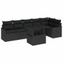 Conjunto de sofá de jardín Manual 7 pcs Negro 100 x 55 x 73 cm