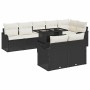 Conjunto de sofá de jardín Manual 9 pcs Negro 100 x 55 x 73 cm