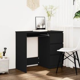 Schwarzer Sperrholz-Schreibtisch 90x45x76 cm von vidaXL, Schreibtische - Ref: Foro24-801374, Preis: 90,98 €, Rabatt: %