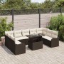Conjunto de sofá de jardín 10 pcs Marrón 100 x 55 x 73 cm
