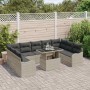 Conjunto de sofá de jardín 10 pcs Gris claro 100 x 55 x 73 cm