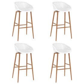 Taburetes de bar 4 unidades blanco