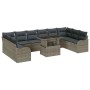 Conjunto de sofá de jardín Manual 11 pcs Gris 100 x 55 x 73 cm