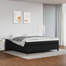 Estructura de cama de cuero sintético negro 160x200 cm